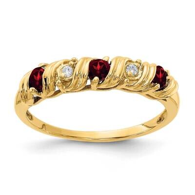 2.75mm Garnet Aa Diamond Ring 14k Gold Y4718GA/AA, MPN: Y4718GA_AA, 883957594446