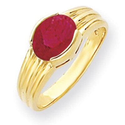 Ruby Ring 14k Gold 8x6mm Oval Y4473R, MPN: Y4473R, 883957389783