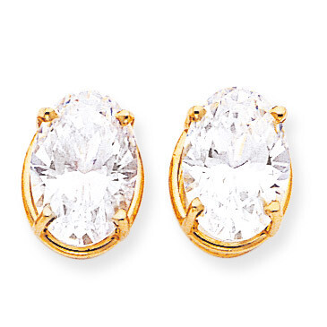 14x10mm Oval CZ Diamond Earrings 14k Gold XE92CZ Diamond, MPN: XE92CZ, 883957109428