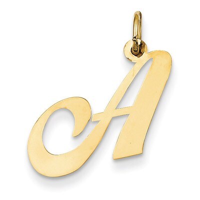 Medium Fancy Script Initial A Charm 14k Gold YC652A, MPN: YC652A, 886774136684