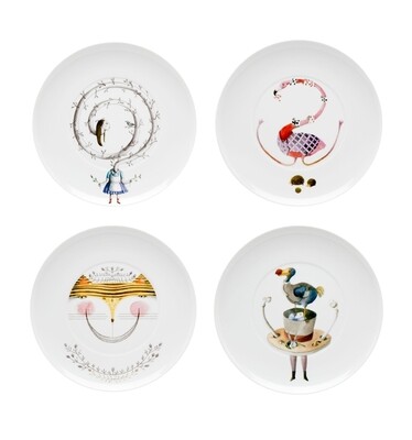 Vista Alegre Tea with Alice Set 3 Dessert Plates with Gift Box, MPN: 21116978,