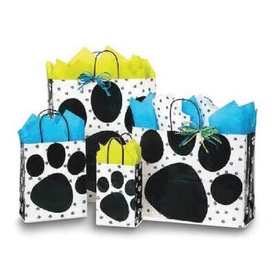 Black and White Paw Print 8 Paper Bags and 20 Sheets Tissue Paper Set JT5078, MPN: JT5078,