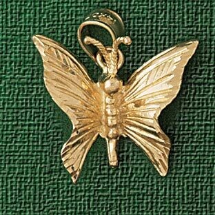 Dazzlers Jewelry Butterfly Pendant Necklace Charm Bracelet in Yellow, White or Rose Gold 3103, MPN:…