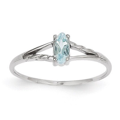 Aquamarine Birthstone Ring 14k White Gold XBR192, MPN: XBR192, 883957413419