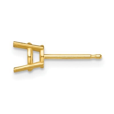Round 4-Prong .07ct. Lightweight Post Earring Mounting 14k Yellow Gold YG328, MPN: YG328,