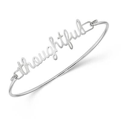 Laser Polished Name Word Plate on Bangle Sterling Silver Rhodium-plated XNA627SS, MPN: XNA627SS, 88…