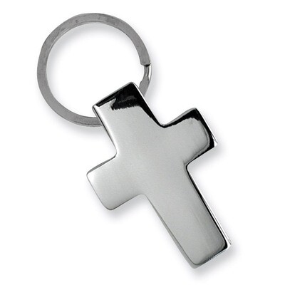 Polished Nickel-plated Cross Key Ring GP2869, MPN: GP2869,