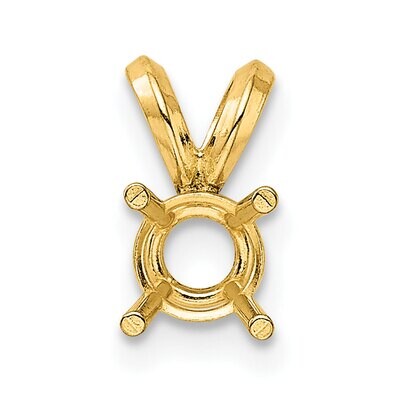 Round 4-Prong Cast Heavy Weight 3.0mm Pendant Setting 14k Yellow Gold YG936, MPN: YG936,