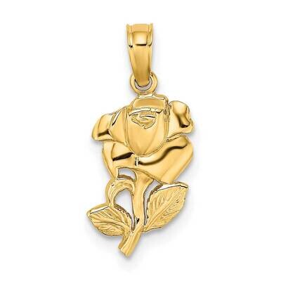 Polished Rose Charm 14k Gold 2-D K7142, MPN: K7142, 637218008599