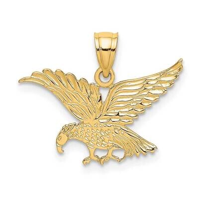 Flat Engraved Eagle Charm 14k Gold K6575, MPN: K6575, 637218001576