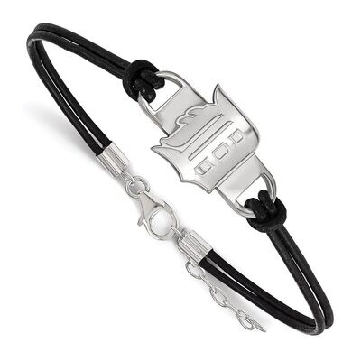 Detroit Tigers Leather Bracelet Small Center Sterling Silver SS023TIG-7, MPN: SS023TIG-7, 886774629…