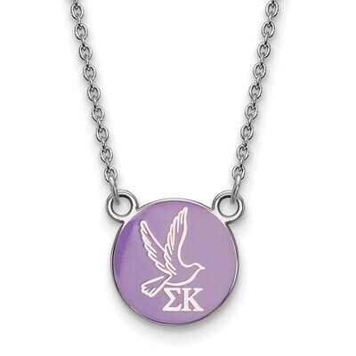 Sigma Kappa Extra Small Enameled Pendant with 18 Inch Chain Sterling Silver SS042SKP-18, MPN: SS042…