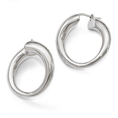 Polished Twisted Hoop Earrings Sterling Silver QLE1016