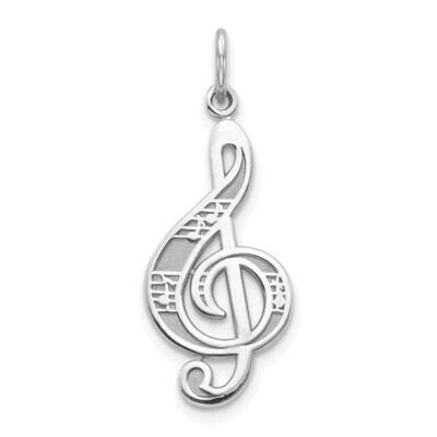 Treble Clef Charm 10k White Gold 10C201W, MPN: 10C201W,
