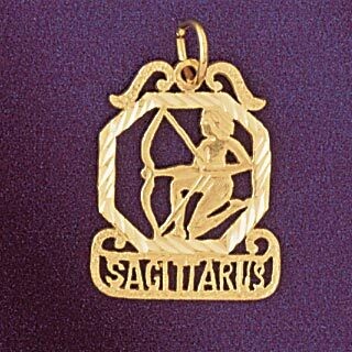 Dazzlers Jewelry Sagittarius Archer Zodiac Pendant Necklace Charm Bracelet in Yellow, White or Rose…