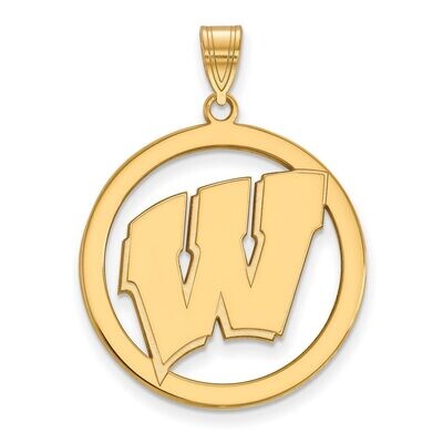University of Wisconsin L Pendant in Circle Gold-plated Silver GP034UWI, MPN: GP034UWI, 886774937069
