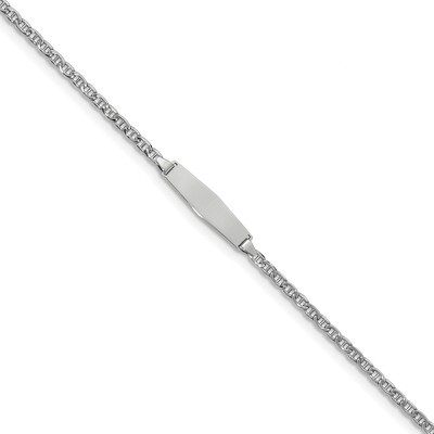 Semi-SolSoft Diamond Shape ID Anchor Link Soft Diamond Shape ID Brac 14k white Gold DCID137CW-6, MP…