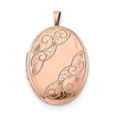 26mm Swirled Oval Locket Sterling Silver Rose Gold-plated QLS731, MPN: QLS731, 191101360046