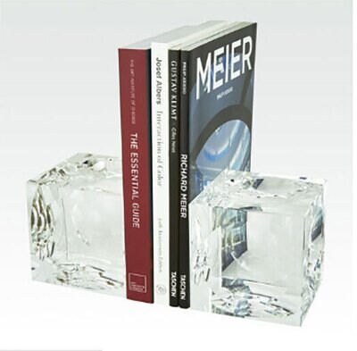 Tizo Crystal Glass Cube Bookend Pair PH667BOK, MPN: PH667BOK,