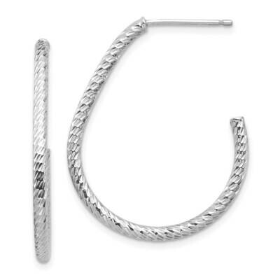 Diamond-cut Post Dangle Earrings 14k White Gold Polished TF1378W, MPN: TF1378W, 191101023699