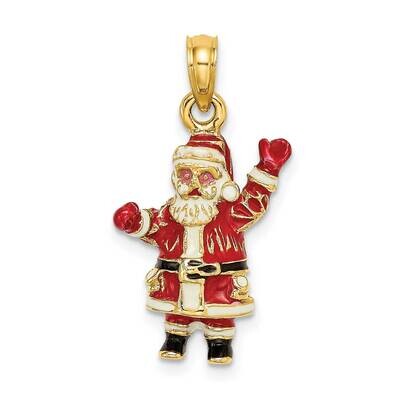 Enamel Santa Charm 14k Gold 3-D K6984, MPN: K6984, 637218136087