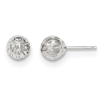 Madi K Diamond Cut 6M Ball Post Earrings 14k white Gold SE2483, MPN: SE2483, 191101456220