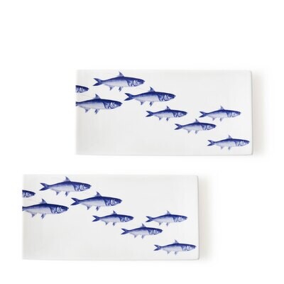 Caskata School of Fish Medium Rectangle Set of 2 Blue RPMD-420, MPN: RPMD-420, 817325011129