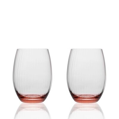 Caskata Quinn Optic Tumbler Set of 2 Rose GL-OTUMBLER-3, MPN: GL-OTUMBLER-3, 817325010153