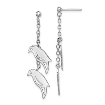 Two Birds Dangle Post Earring Sterling Silver Rhodium-plated QE15117, MPN: QE15117, 886774088938