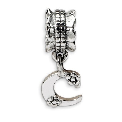 Letter C Dangle Bead - Sterling Silver QRS1400C, MPN: QRS1400C, 883957303628