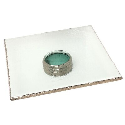 Annieglass Edgey Platinum 14 x 14 Inch Square Pedestal Stand E205P, MPN: E205P, UPC: