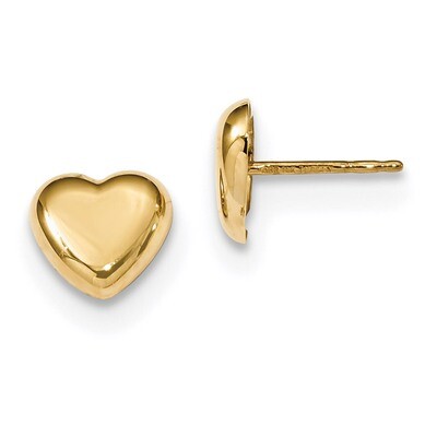 Heart Post Earrings 14k Gold Polished TH968, MPN: TH968, 191101144332