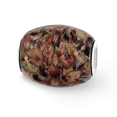 Multi-color Glitter Kalico Kitty Fenton Glass Bead Sterling Silver QRS3644, MPN: QRS3644, 197276466…