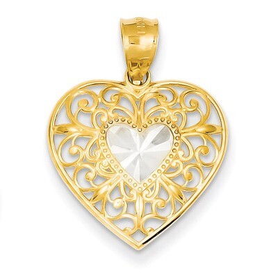 Filigree Heart Pendant 14k Gold K2527, MPN: K2527, 886774098043