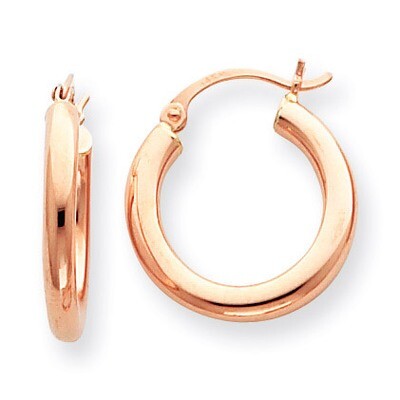 3mm Hoop Earrings 14k Rose Gold T1004, MPN: T1004, 883957285962