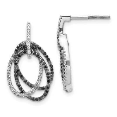 White and Black Diamond Ovals Dangle Post Earrings 14k White Gold EM5576-050-WA, MPN: EM5576-050-WA…