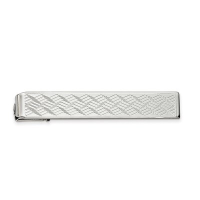 Kelly Waters Chevron Pattern Tie Bar Rhodium-plated KW716, MPN: KW716,