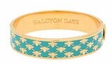 Halcyon Days 13mm Bee Sparkle Trellis Turquoise Gold Hinged Bangle HBBES1413G, MPN: HBBES1413G,