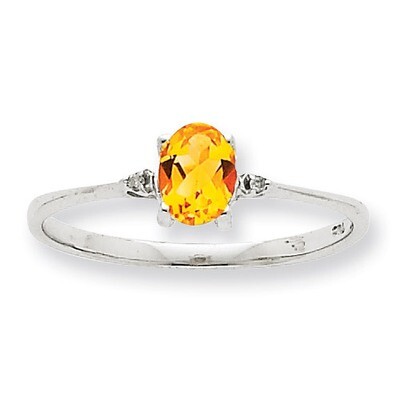 Polished Geniune DiamonDiamond-cutitrine Birthstone Ring 10k White Gold 10XBR224, MPN: 10XBR224, 19…