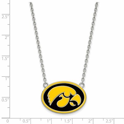 University of Iowa Enamel Pendant with Necklace - Sterling Silver SS090UIA-18, MPN: SS090UIA-18, 88…
