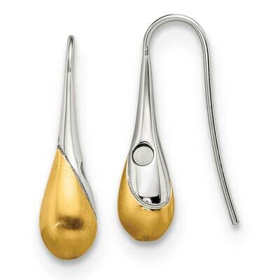 Polished Yellow Ip Magnetic Shepherd Hook Earring Stainless Steel Brushed SRE1567, MPN: SRE1567, 19…