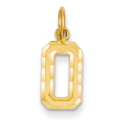 Casted Small Diamond Cut Number 0 Charm 14k Gold SN00, MPN: SN00, 883957102450