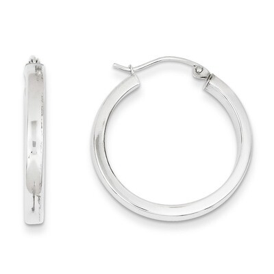 2x3mm Rectangle Tube Hoop 14k White Gold T1044, MPN: T1044, 883957286082