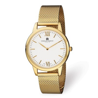 Charles Hubert Silver Dial Mesh Band Men&#39;s Watch Stainless Steel XWA5537, MPN: XWA5537, 848870008425