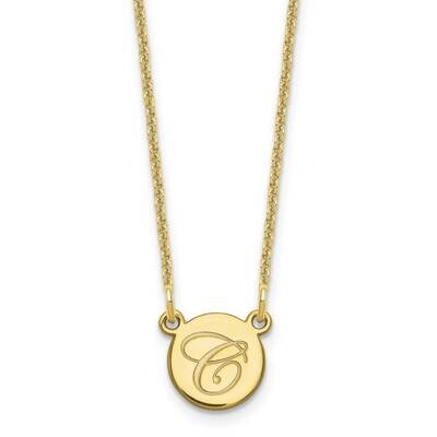 Circle with Script Initial Necklace 10k Gold Small 10XNA723Y, MPN: 10XNA723Y, 196904158500