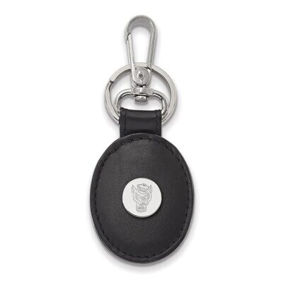 North Carolina State University Black Leather Oval Key Chain Sterling Silver SS054NCS-K1, MPN: SS05…