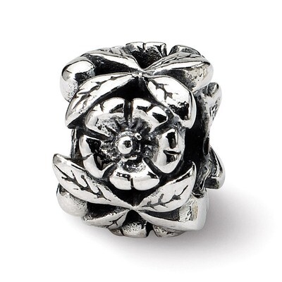 Floral Bead - Sterling Silver QRS218, MPN: QRS218, 883957721163