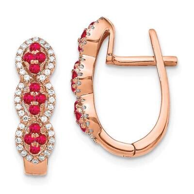 Rose Gold Diamond and Ruby Earrings 14k Gold EM5601-RU-025-RA, MPN: EM5601-RU-025-RA, 191101081002