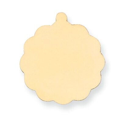 Round Scalloped Shape with Eyelet Stamping 14k Yellow Gold YG1276, MPN: YG1276,