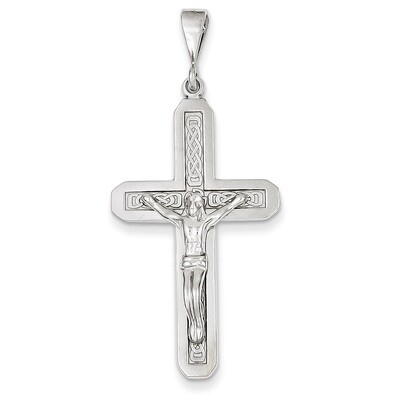 Crucifix Pendant 14k White Gold K395, MPN: K395, 886774101101